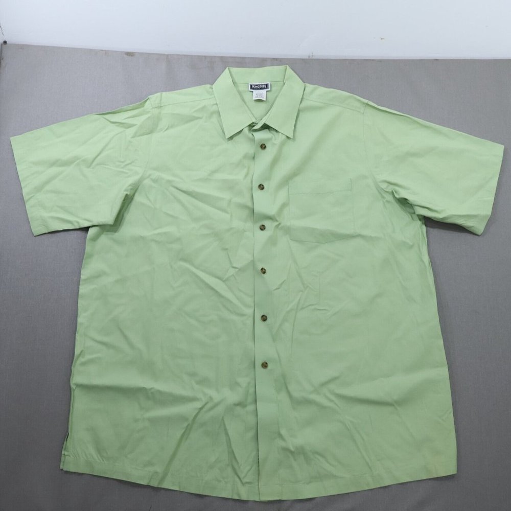 2/$20 Vtg King Size Premium Short Sleeve Mens Shirt Size 2XL Light Green